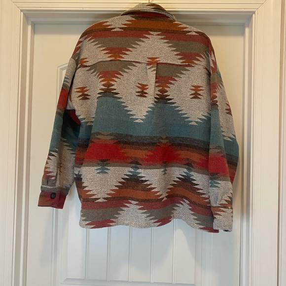 SAUKOLE Vintage Women Aztec Print Button Down Jacket - Picture 5 of 6